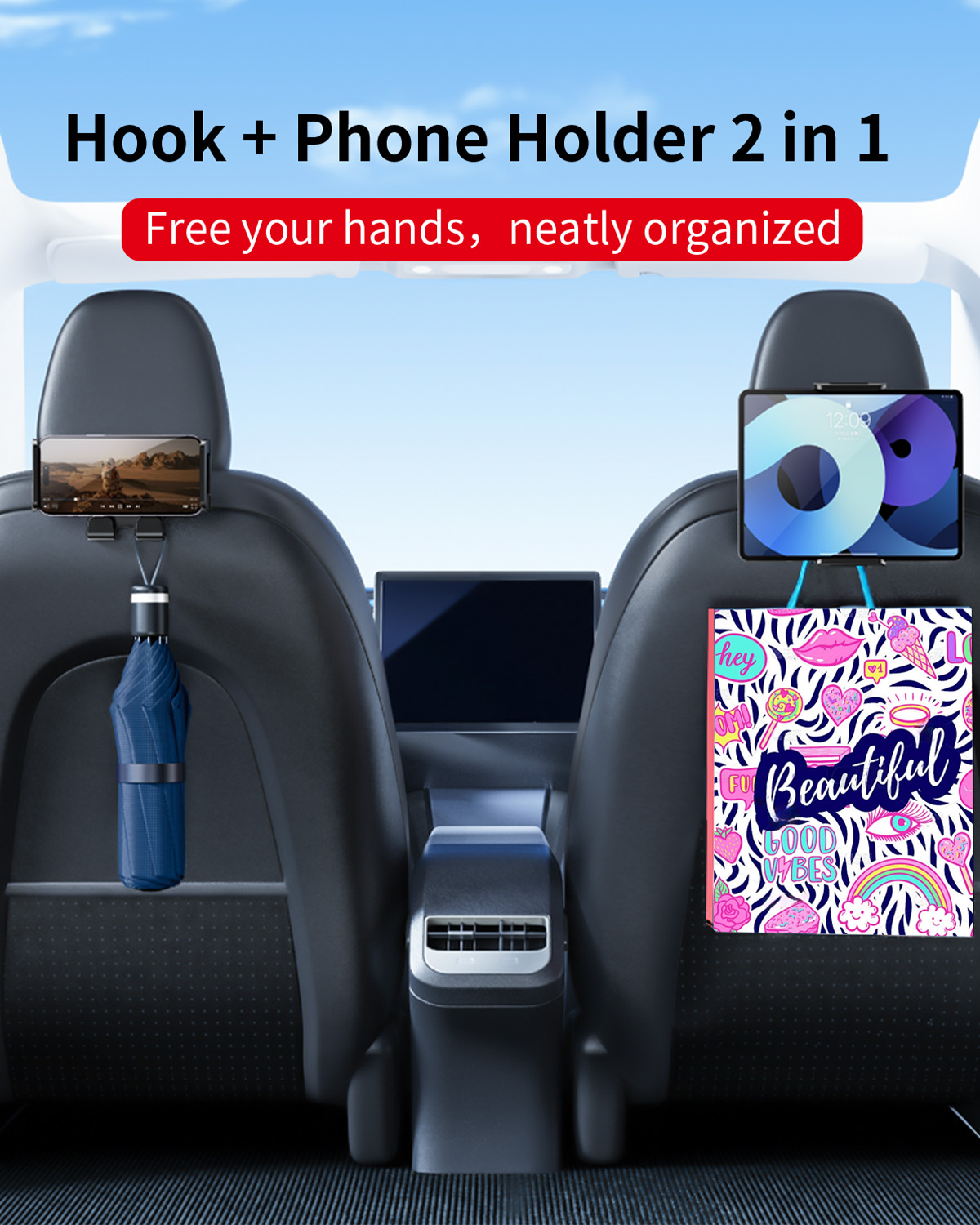 Hipacool Car Rear Seat Mount f - огляд і ціна Tesla Tablet Accessories
